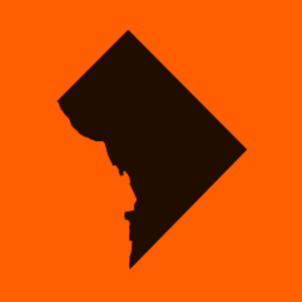 Outline of the city of Washington DC